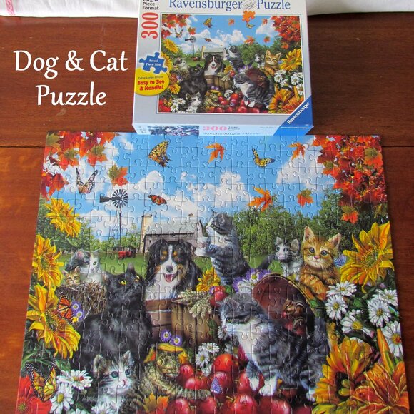 RAVENSBURGER PUZZLE - DOG & CATS, 135110  - 300 PIECE, GERMANY 2009, COMPLETE! - Picture 1 of 10